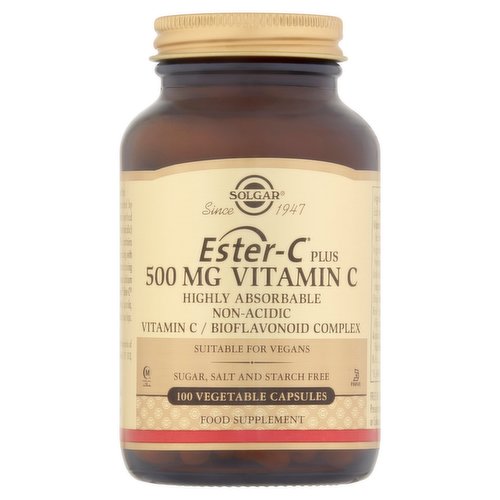 Solgar Ester-C Plus 500mg Vitamin C 100 Vegetable Capsules