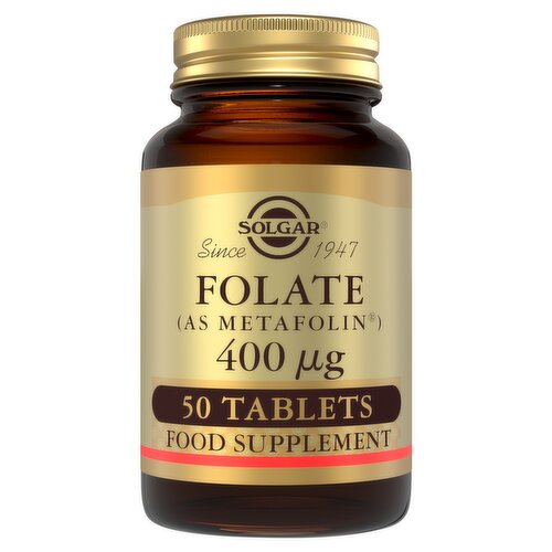 Solgar Folate (as Metafolin) 400 µg Food Supplement 50 Tablets
