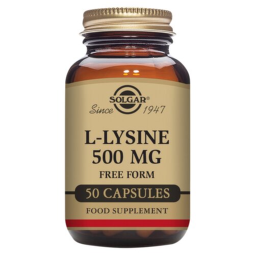 Solgar L-Lysine 500mg 50 Vegetable Capsules