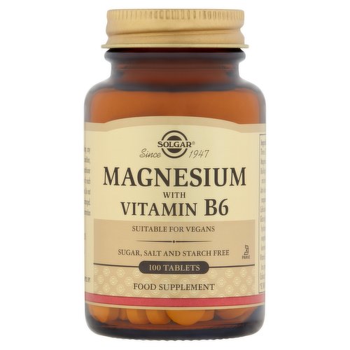 Solgar Magnesium with Vitamin B6 100 Tablets