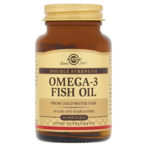  Solgar Double Strength Omega-3 Fish Oil 30 Softgels Food Supplement