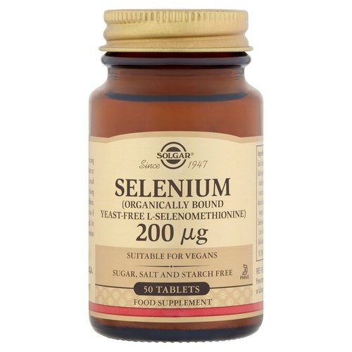 Solgar Selenium (Organically Bound Yeast-Free L-Selenomethionine) 200 μg 50 Tablets