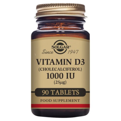 Solgar Vitamin D3 Cholecalciferol 1000IU 25µg 90 Tablets