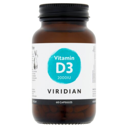 Viridian Vitamin D3 2000IU 60 Capsules