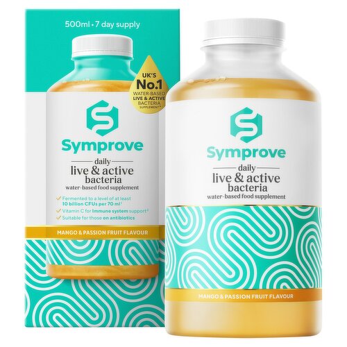 Symprove Mango & Passion Fruit Flavour Water-Based Food Supplement 500ml