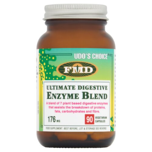 Udo's Choice Ultimate Digestive Enzyme Blend 176mg 90 Vegetarian Capsules 15.9g