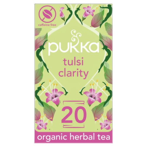 Pukka Organic Tulsi Clarity Tea 20 Home Compostable Herbal Tea Bags