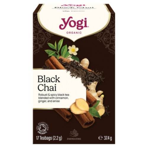 Yogi Tea Black Chai Organic Herbal Tea, Blend of Black Tea, Ginger and Cinnamon, 17 Teabags