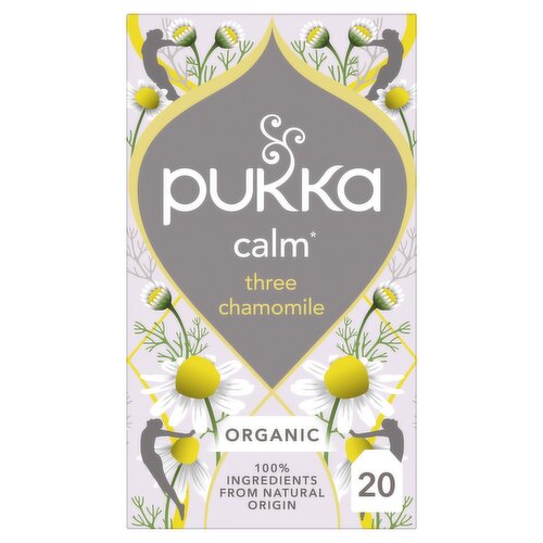Pukka Organic Three Chamomile Tea 20 Home Compostable Herbal Tea Bags