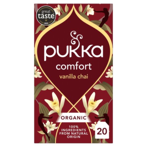 Pukka Organic Vanilla Chai Tea 20 Home Compostable Herbal Tea Bags 40g