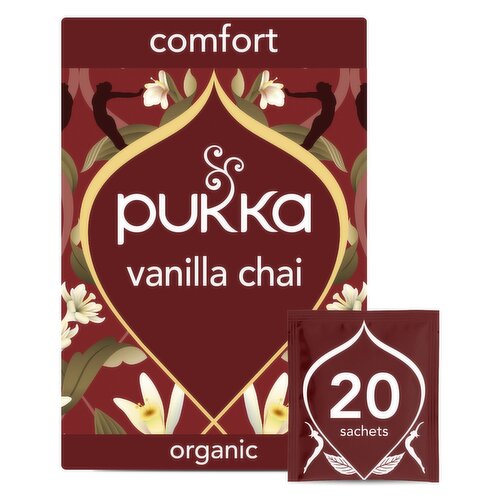Pukka Organic Vanilla Chai Tea 20 Home Compostable Herbal Tea Bags 40g