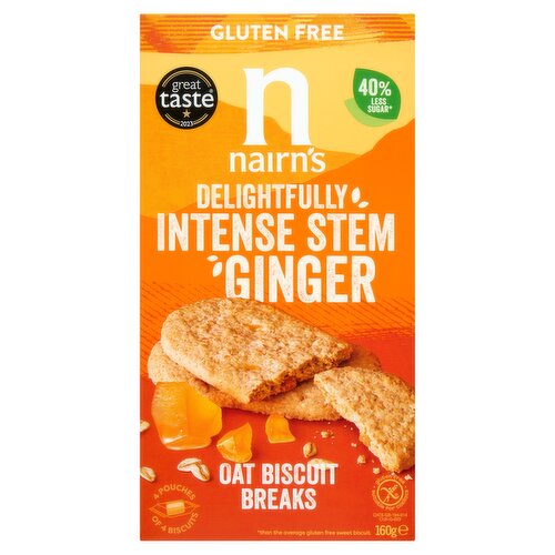 Nairn's Delightfully Intense Stem Ginger Oat Biscuit Breaks 160g