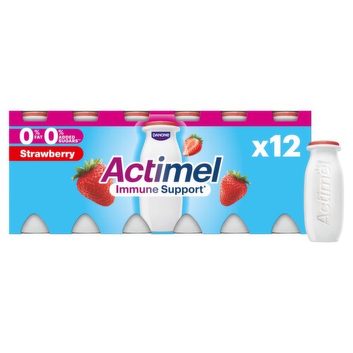 Actimel 0% Fat Strawberry 12x100g (1.2kg)