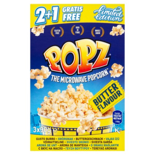Popz Limited Edition The Microwave Popcorn Salted 3 x 90g