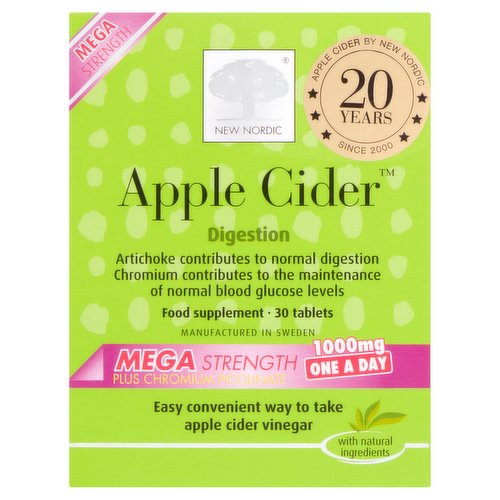 New Nordic Apple Cider Mega Strength 30 Tablets 45.5g
