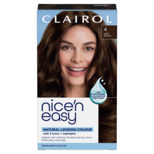 Clairol Nice'n Easy Permanent Hair Dye 4 Dark Brown