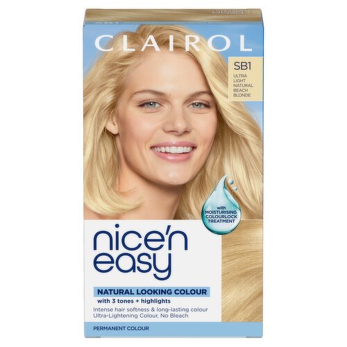 Clairol Nice'n Easy Permanent Hair Dye SB1 Ultra Light Natural Beach Blonde