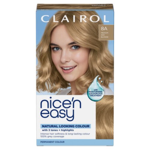 Clairol Nice'n Easy Permanent Hair Dye 8A Medium Ash Blonde