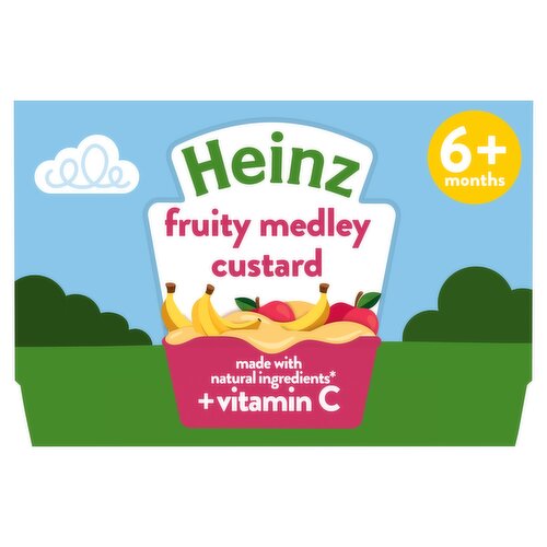 Heinz Fruity Medley Custard Pots 6+ Months 4 x 100g Baby Food