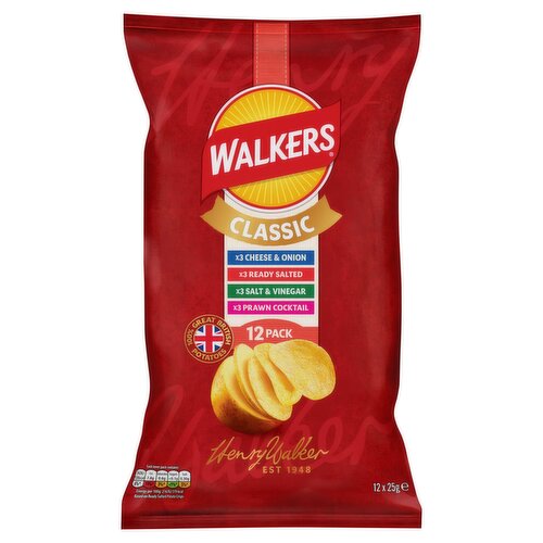 Walkers Classic Variety Multipack Crisps 12x25g