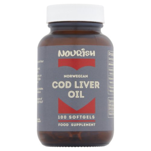 Nourish Norwegian Cod Liver Oil 100 Softgels