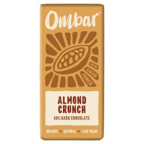 Ombar 60% Dark Chocolate Almond Crunch 70g