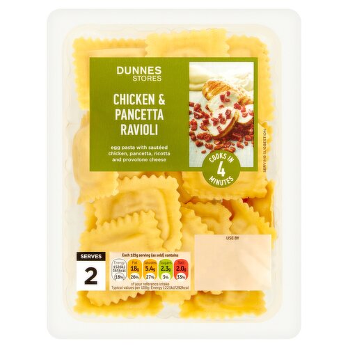Dunnes Stores Chicken & Pancetta Ravioli 250g
