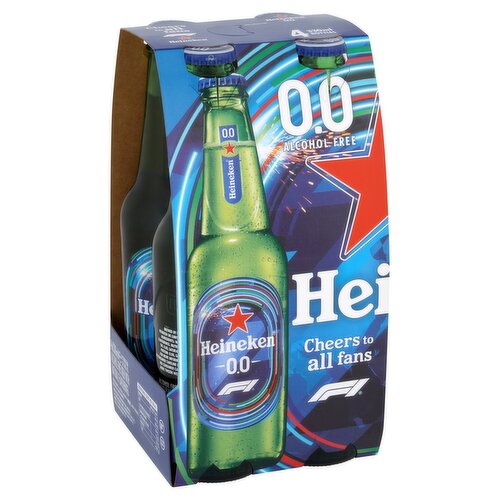 Heineken 0.0. Alcohol free lager 4 x 330ml bottle