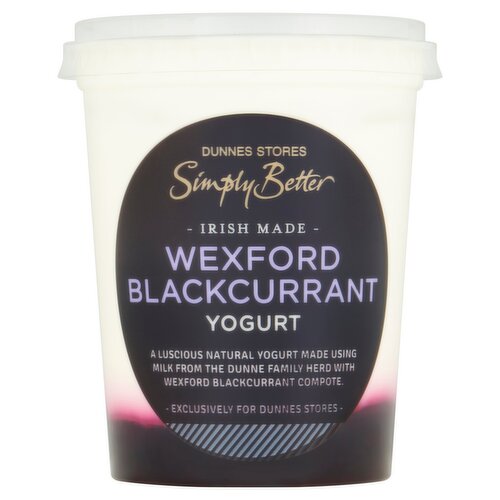 Dunnes Stores Simply Better Irish Made Wexford Blackcurrant Yogurt 450g