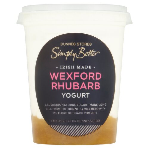 Dunnes Stores Simply Better Irish Made Wexford Rhubarb Yogurt 450g