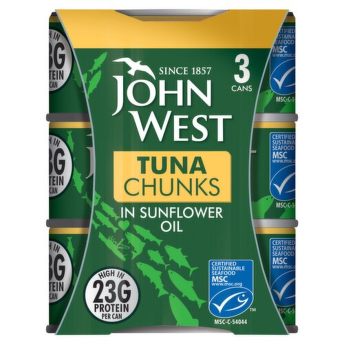 John West Tuna Chunks in Sunflower Oil 3 x 145g