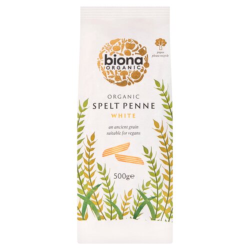 Biona Organic Spelt Penne White 500g