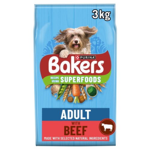 BAKERS Beef with Vegetables Dry Dog Food 3kg Dunnes Stores