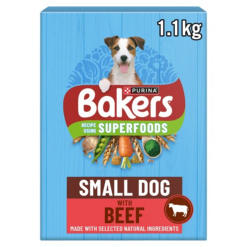 BAKERS Superfoods Small Dog Beef Dry Dog Food 1.1kg
