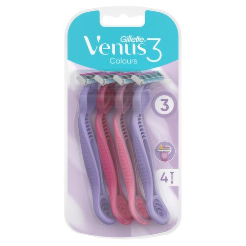 Gillette Venus 3 Colours Razors x4