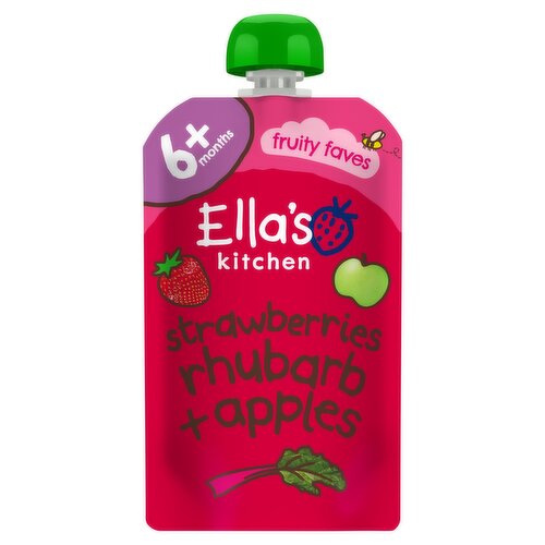 Ella's Kitchen Strawberries Rhubarb + Apples 6+ Months 120g