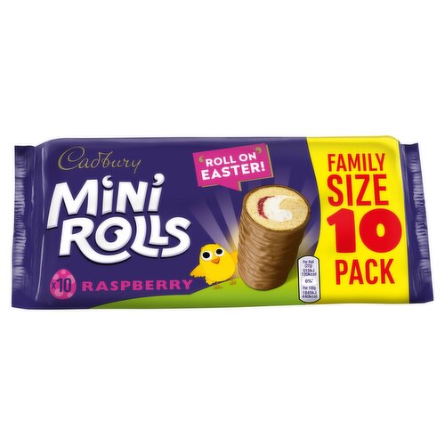 Cadbury Milk Chocolate Raspberry Mini Rolls Cakes 10 Pack