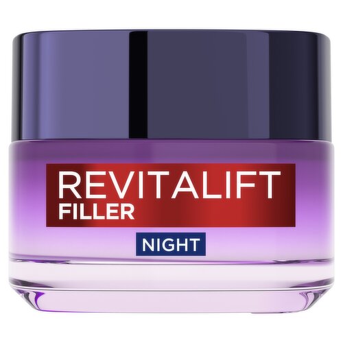 L’Oréal Paris Revitalift Filler Replumping, Hyaluronic-Acid, Anti-Ageing, Night Cream, 50ml