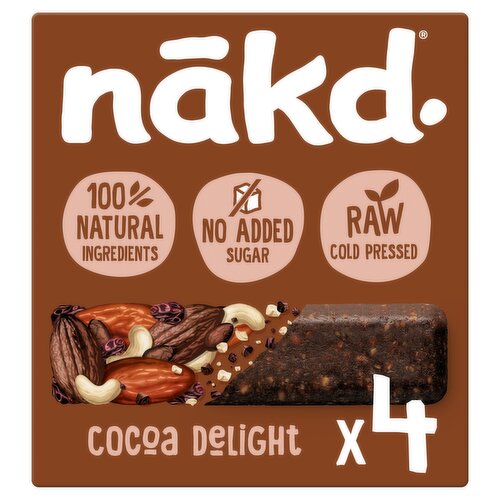 nakd. Cocoa Delight Fruit & Nut Bars 4 x 35g