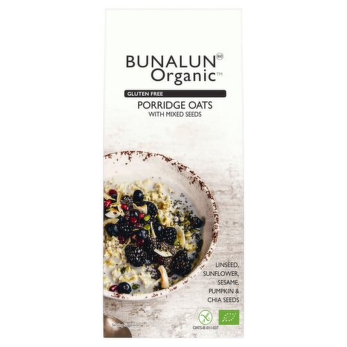 Bunalun Organic Gluten Free Porridge Oats with Mixed Seeds 500g