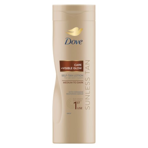 Dove Care + Visible Glow Medium to Dark Self Tan Lotion 400 ml
