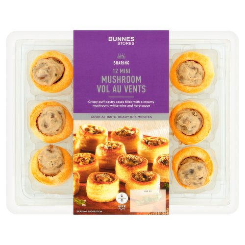 Dunnes Stores Shraring 12 Mini Mushroom Vol Au Vents 144g