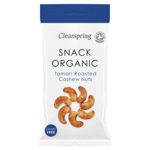Clearspring Snack Organic Yaemon Tamari Roasted Cashew Nuts 30g