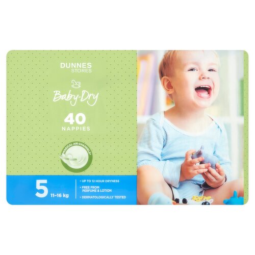 Dunnes Stores Baby-Dry 5 11-16kg 40 Nappies