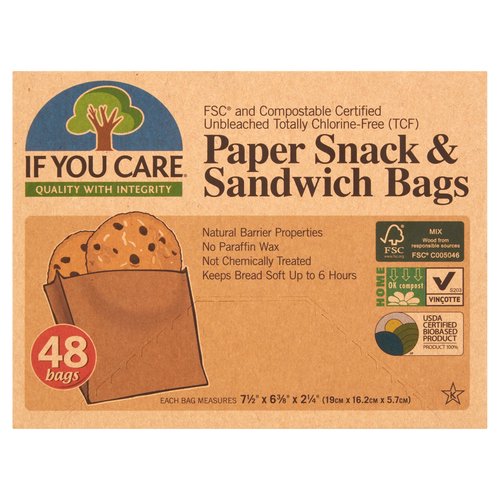 If You Care 48 Paper Snack & Sandwich Bags
