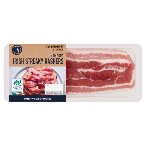 Dunnes Stores 14 Unsmoked Irish Streaky Rashers 350g