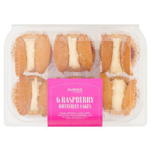 Dunnes Stores 6 Raspberry Butterfly Cakes 180g