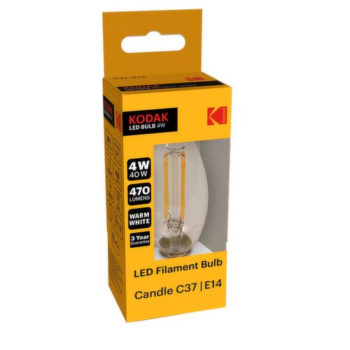 Kodak LED Filament Candle 4W 40WS ES
