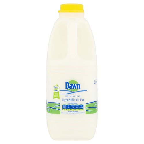 Dawn Ballinahina Light Milk 1% Fat 2 Litre