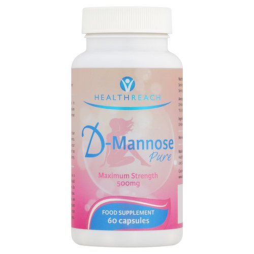 HealthReach D-Mannose Pure Food Supplement 60 Capsules 36g